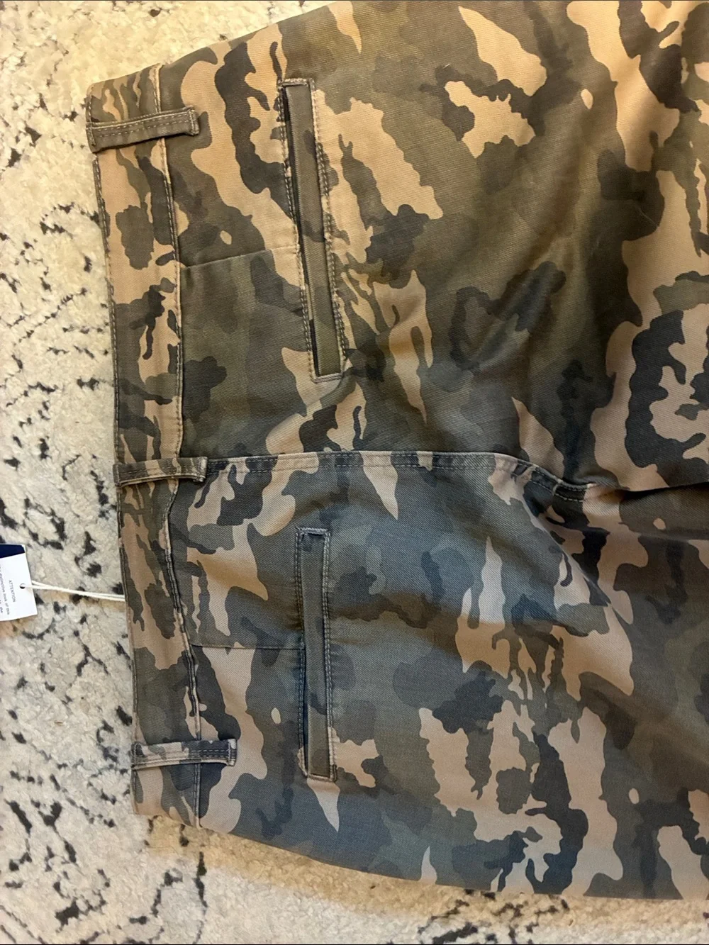Laurie Felt Green Brown Camo Crop Pants with Floral Embroidery - Picture 5 of 9